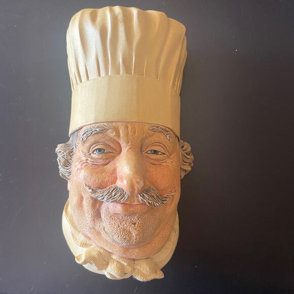 Rare Bossons Vintage 1969 3D Art Chalk Ware Head CHEF/Cook/collectible /England - Picture 1 of 9